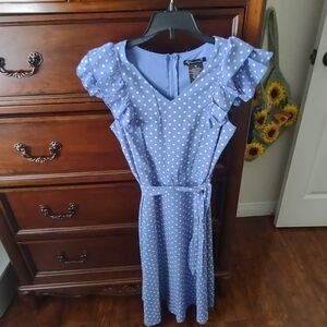 Knox Rose Blue Polka Dot Kids Casual Dress